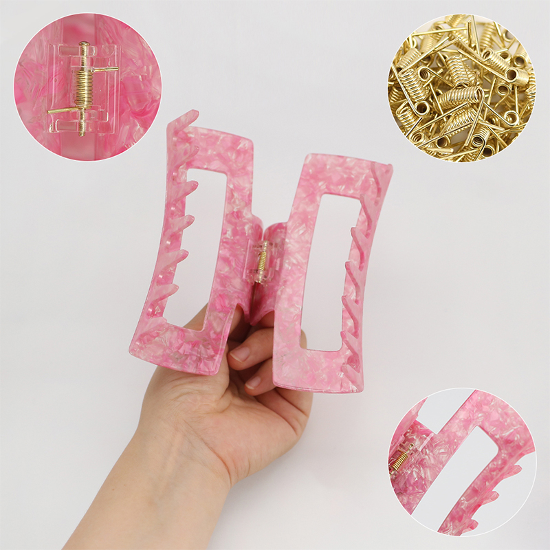Arc Rectangle Acetate Hair Claw Clip