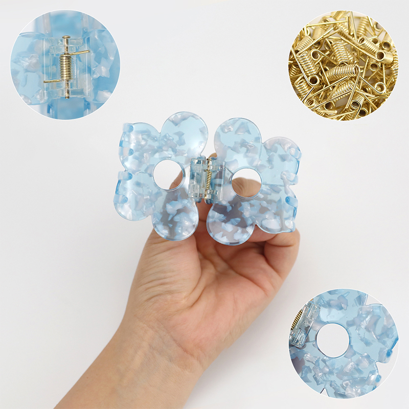 Hollow Circle Flower Shape Acetate Hair Claw Clip