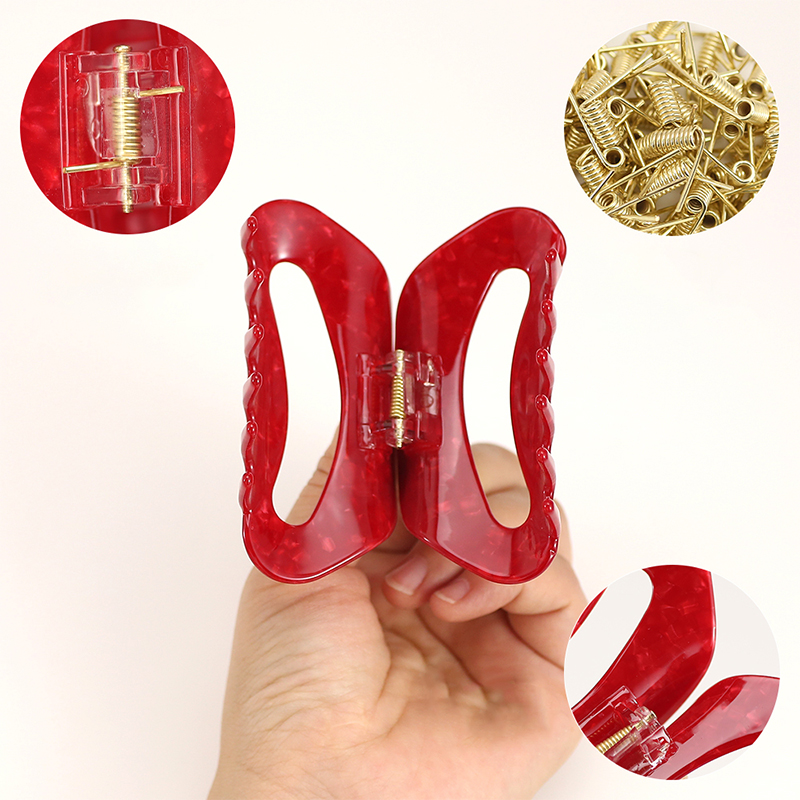 Arc-Shaped Notch Acetate Hair Claw Clip