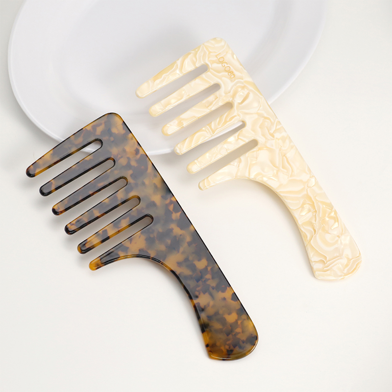 Square Acetate Comb With Handle