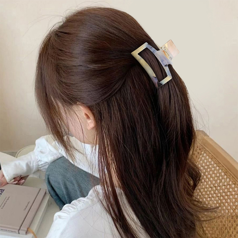 Curved Rectangle Acetate Hair Claw Clip