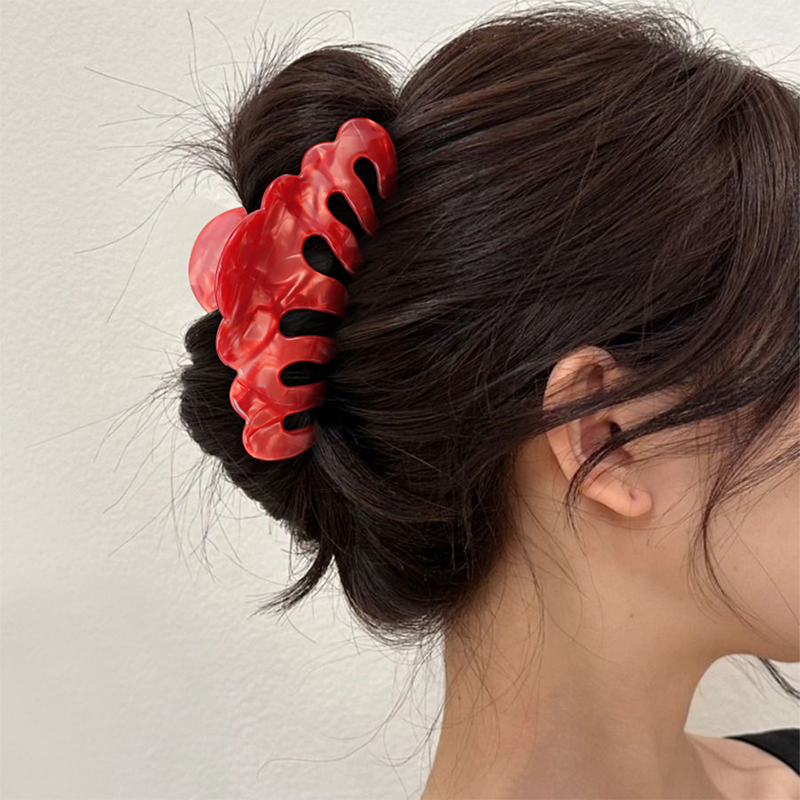 Fan-Shaped Curved Teeth Acetate Hair Claw Clip