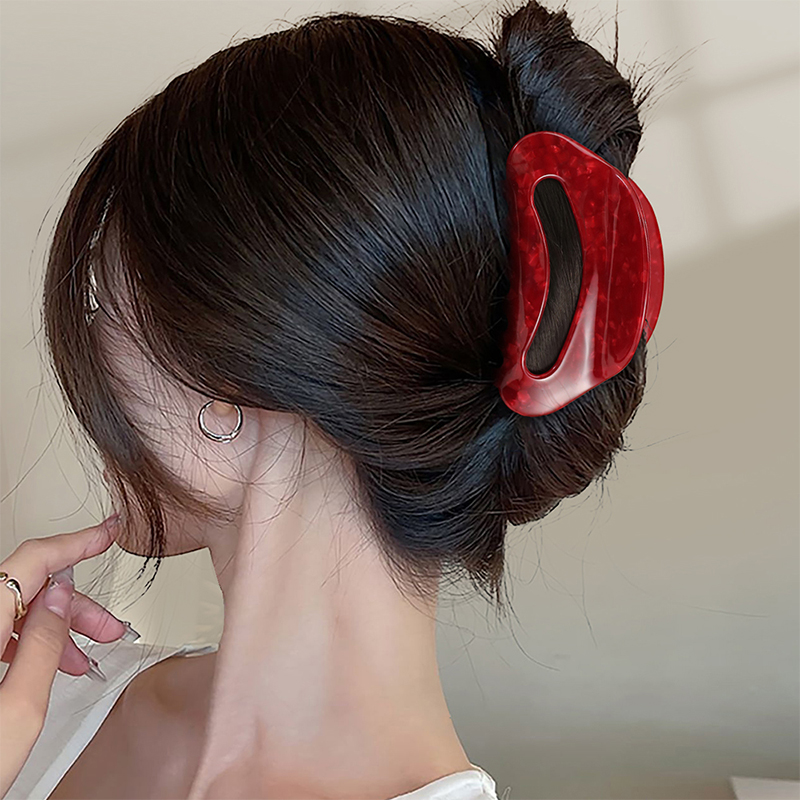 Arc-Shaped Notch Acetate Hair Claw Clip