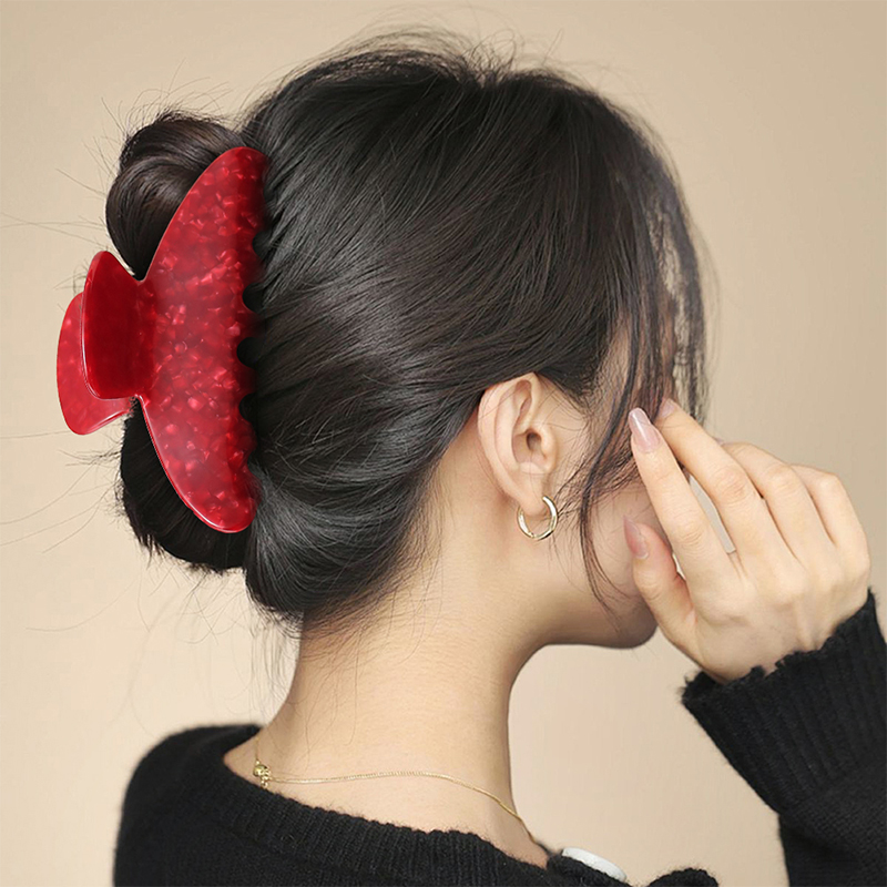 Fan-Shaped Long Teeth Acetate Hair Claw Clip
