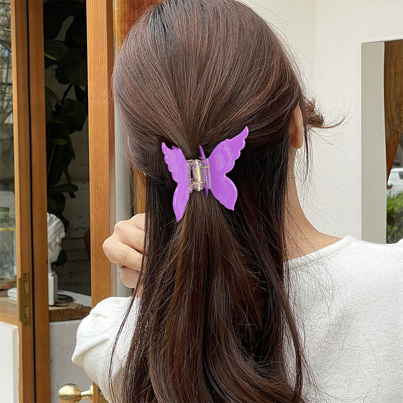 Symmetrical Butterfly Wings Acetate Hair Claw Clip