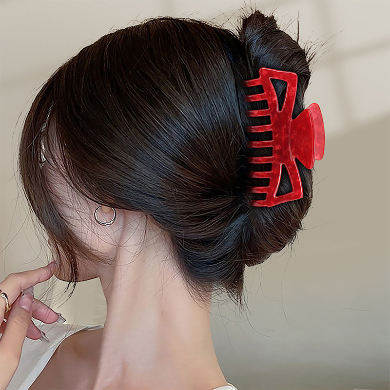 Staggered Long Teeth Acetate Hair Claw Clip