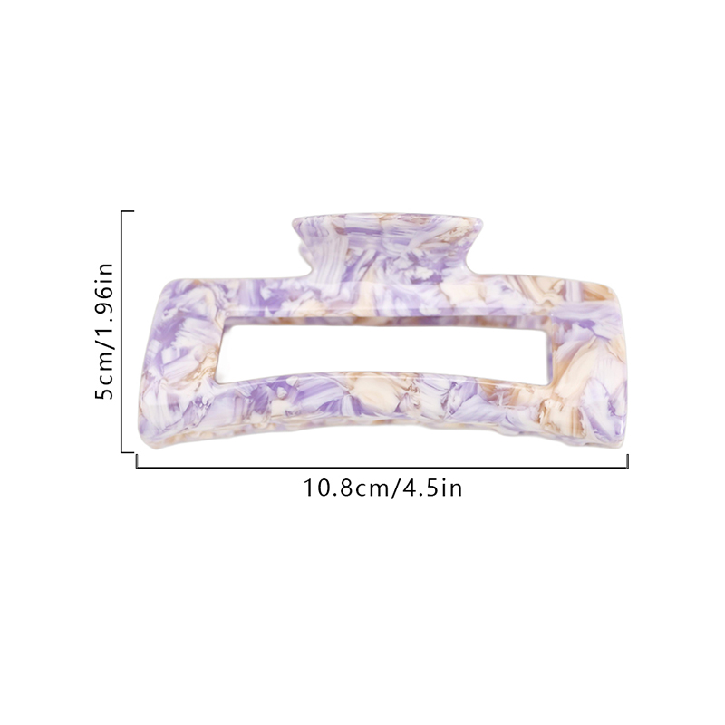 Rectangular Box Acetate Hair Claw Clip