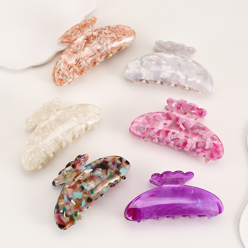 Fan-Shaped Butterfly Acetate Hair Claw Clip