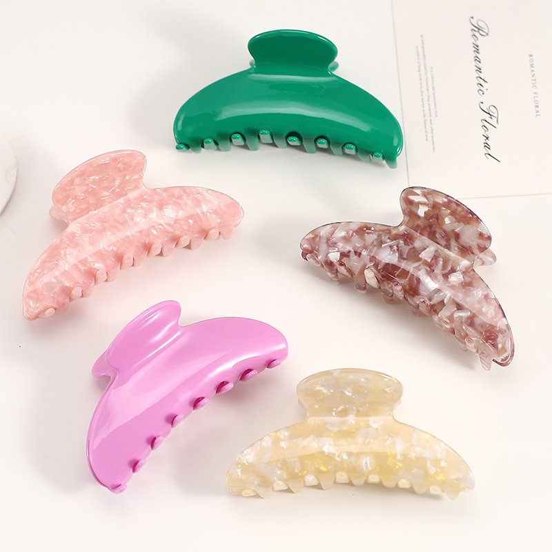 Arc Shape Electroplated Spring Acetate Hair Claw Clip