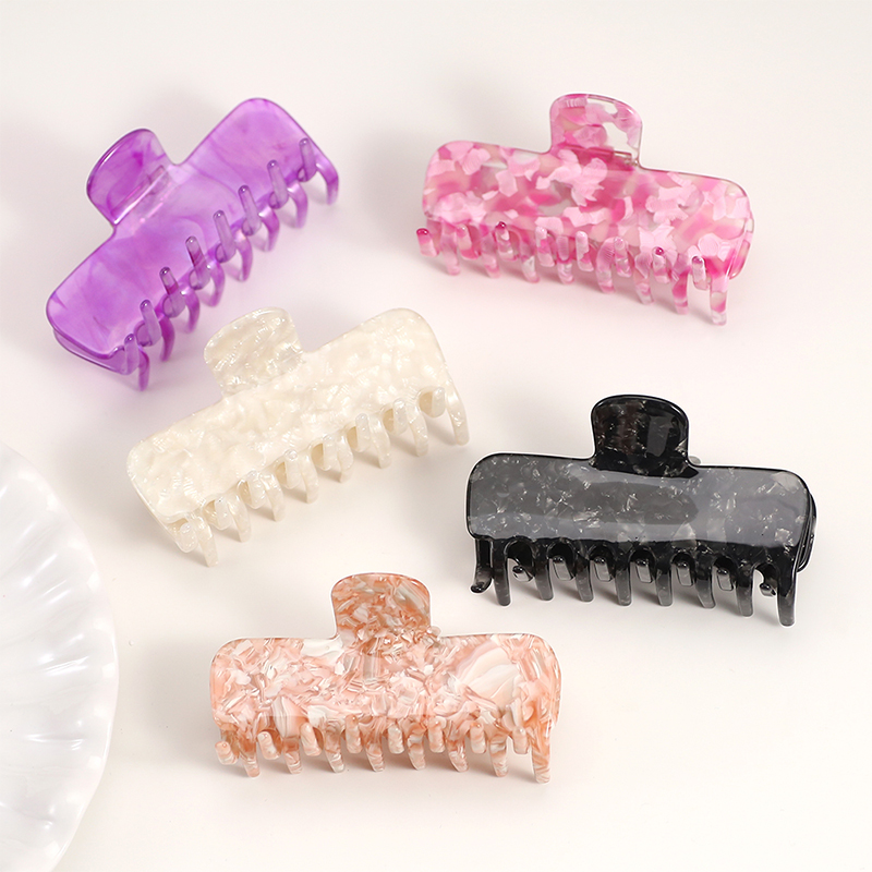 Rectangle Acetate Hair Claw Clip With Rounded Edges