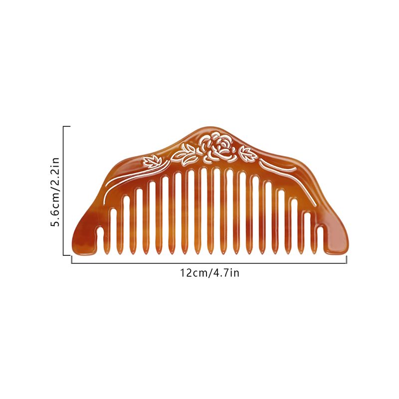 Semi-Circular Shape Acetate Comb With Pattern