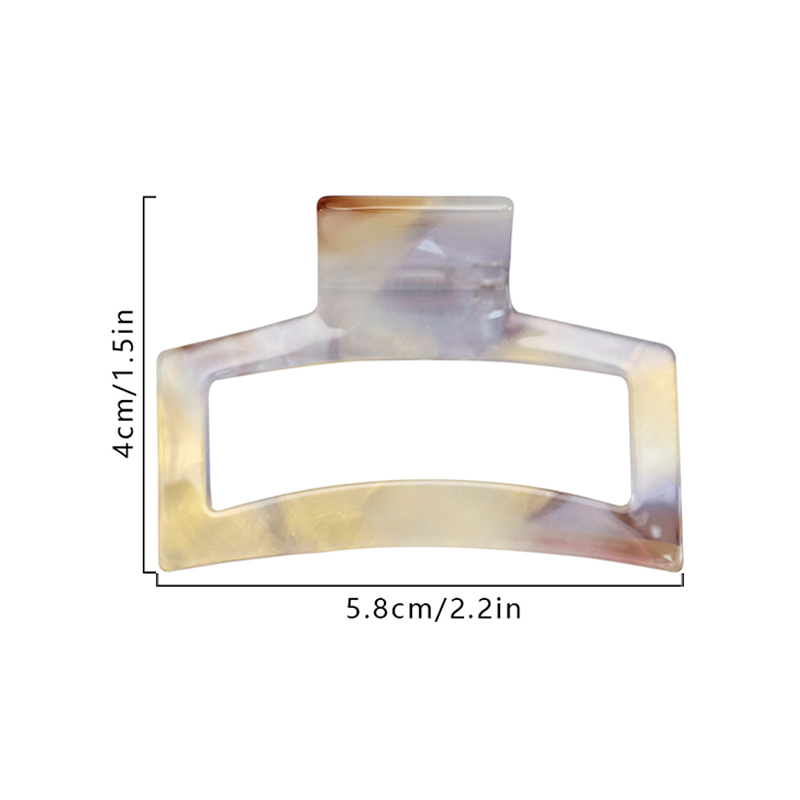 Curved Rectangle Acetate Hair Claw Clip