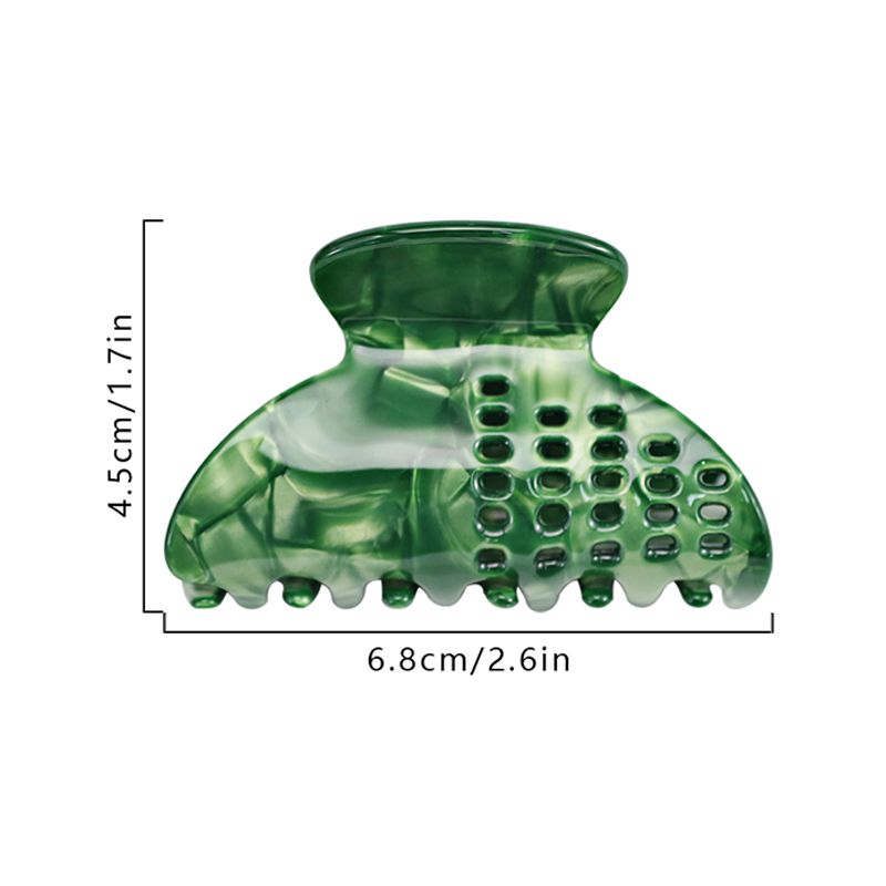Fan-Shaped Acetate Hair Claw Clip  With Grid On The Surface