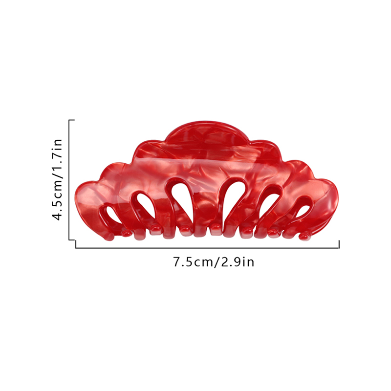 Fan-Shaped Curved Teeth Acetate Hair Claw Clip