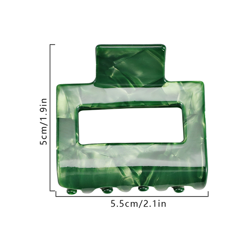Square Acetate Hair Claw Clip With Opening