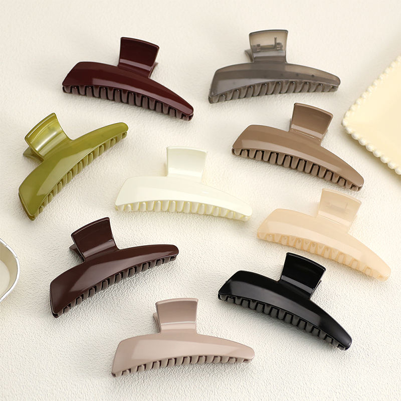 One Line Large Tilting Injection Plastic Hair Claw Clip