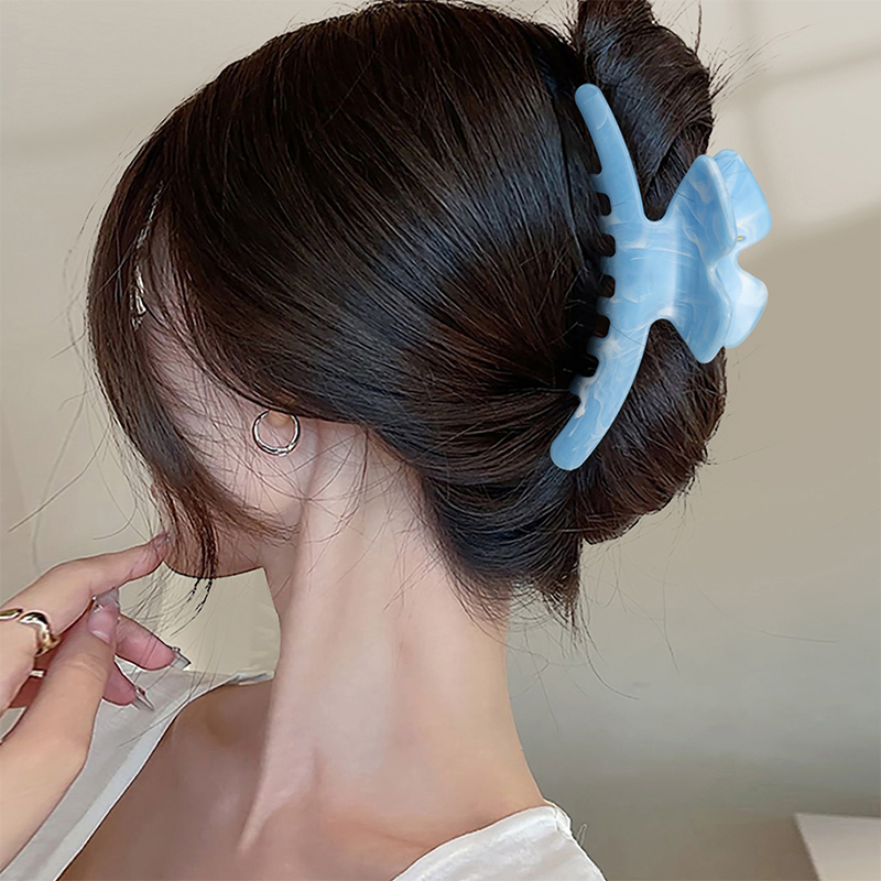 Plastic hair claw clip with long butterfly injection