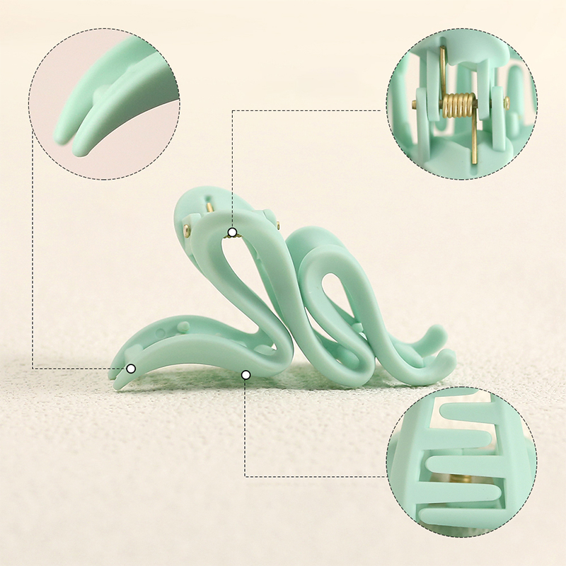 Snake Rubber Injected Plastic Hair Claw Clip