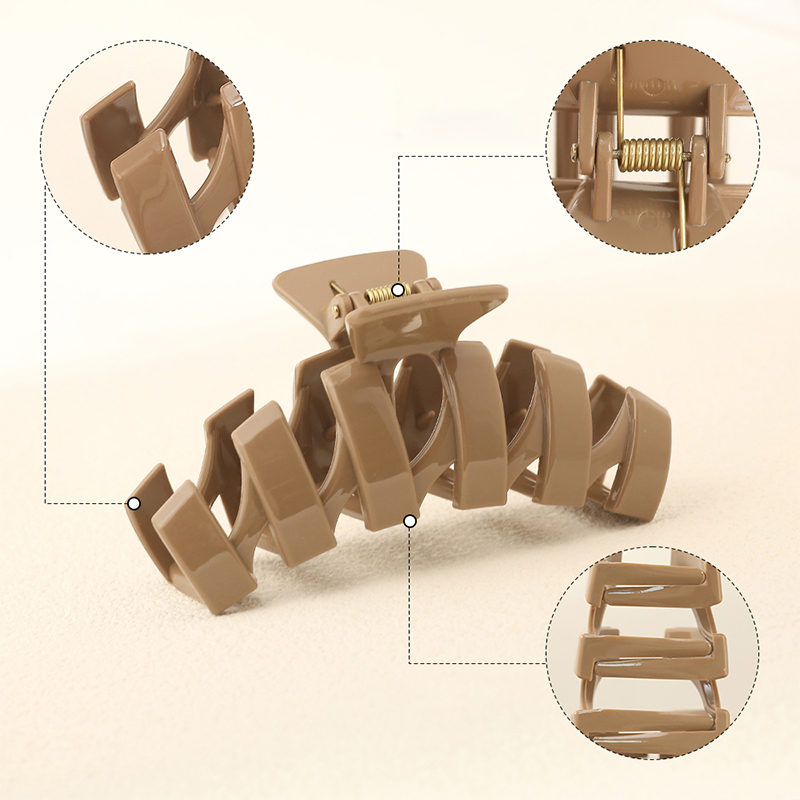 Wave Injected Plastic Hair Claw Clip
