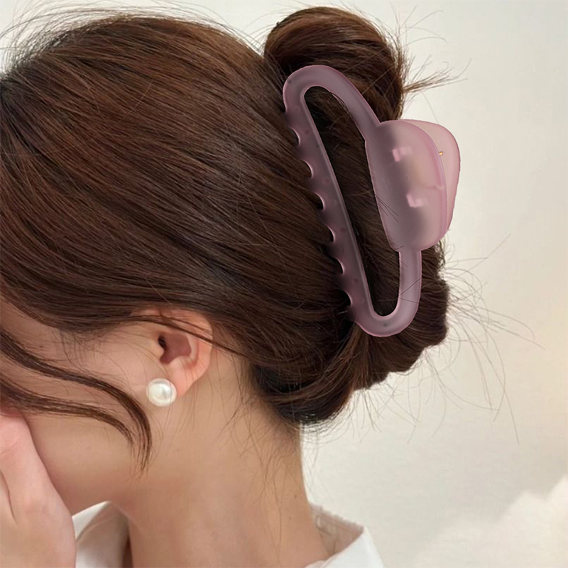 Oval Butto Injected Plastic Hair Claw Clip