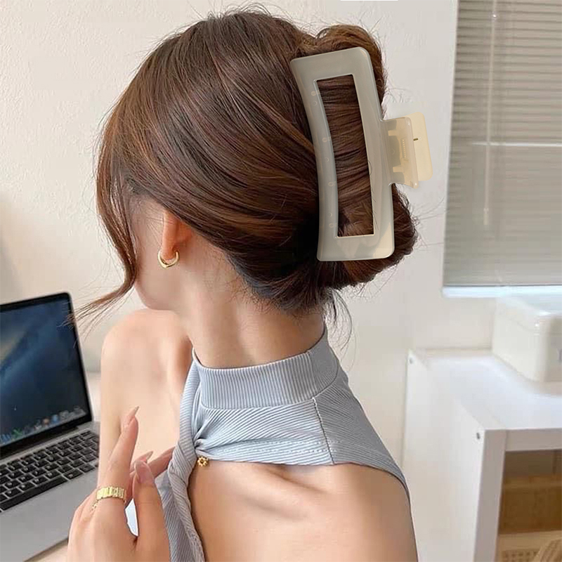 Rectangle Injected Plastic Hair Claw Clip