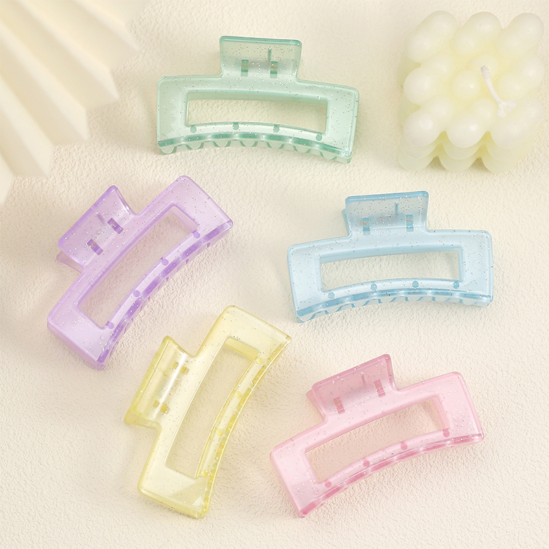 Rounded Rectangle Injected Plastic Hair Claw Clip