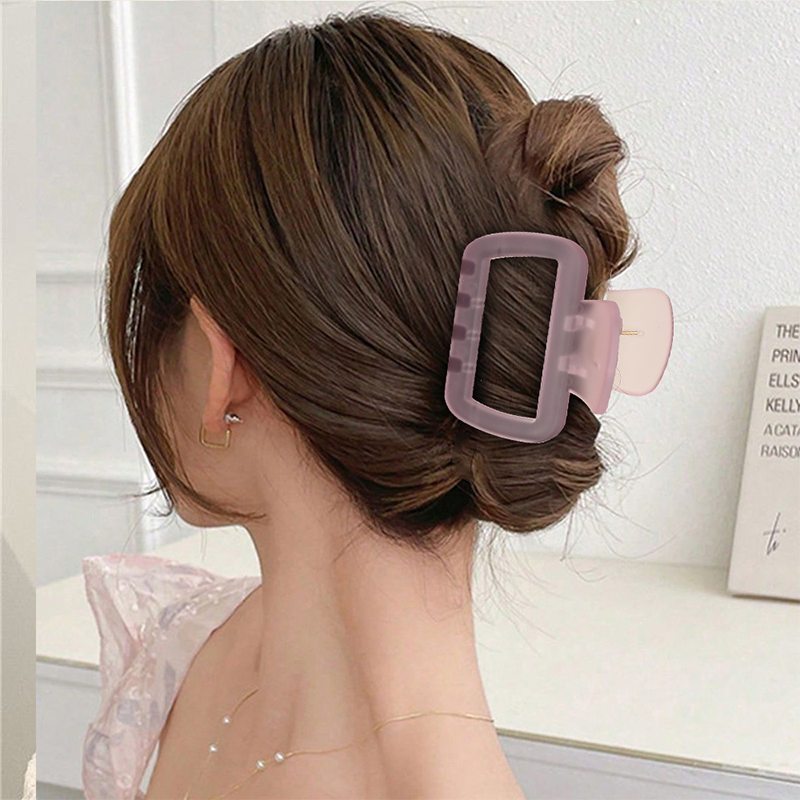 Rounded Trapezoid Injected Plastic Hair Claw Clip