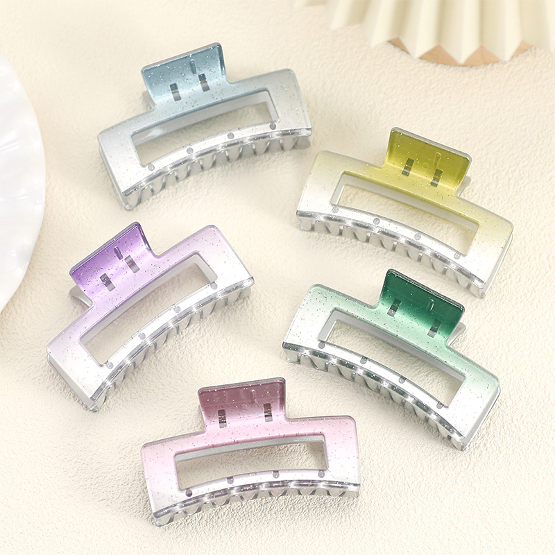 Rounded Rectangle Injected Plastic Hair Claw Clip