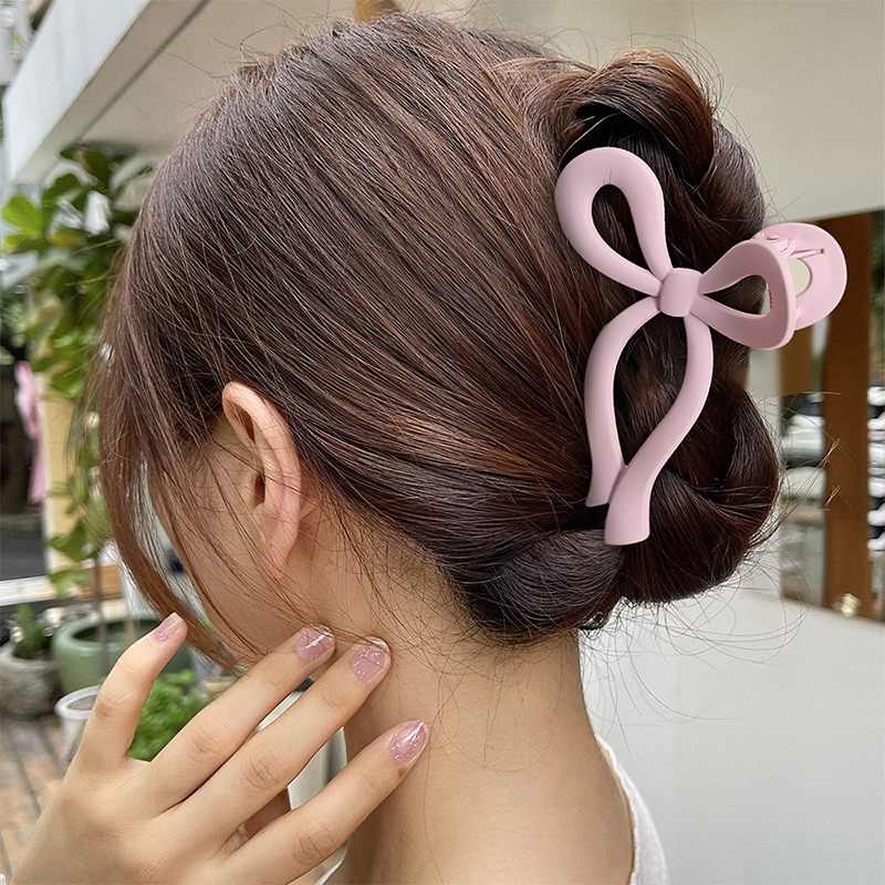 Bowknot Shiny Injected Plastic Hair Claw Clip