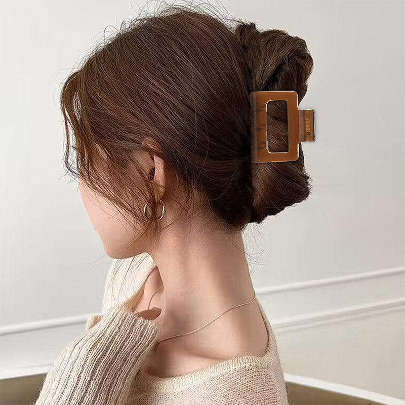 Square Injected Plastic Hair Claw Clip With Handle