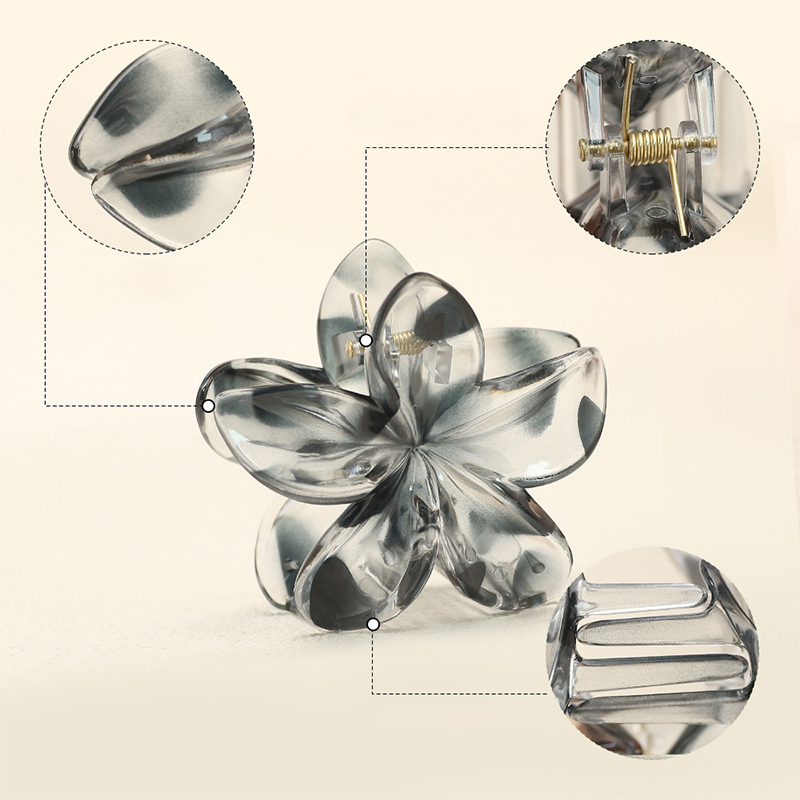Plumeria Injected Plastic Hair Claw Clip