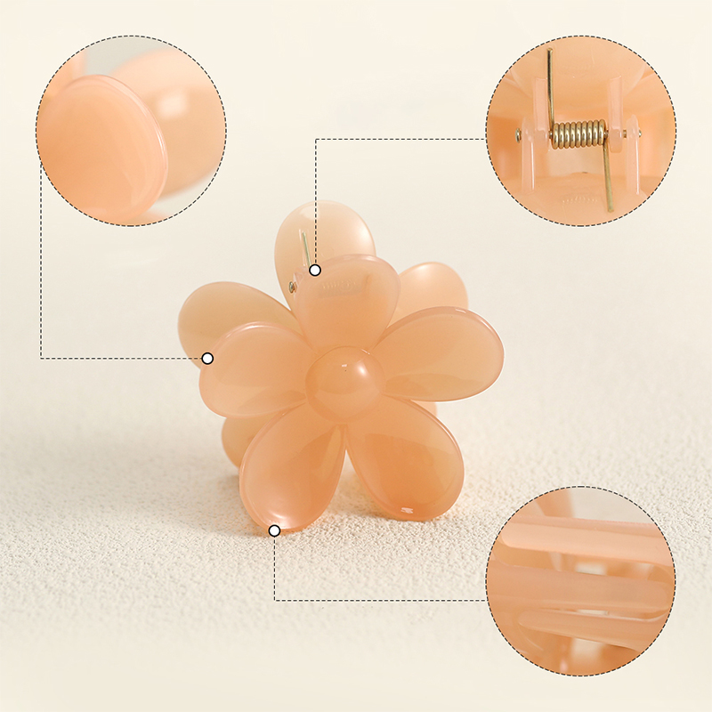 Five-Petal Flower Injected Plastic Hair Claw Clip
