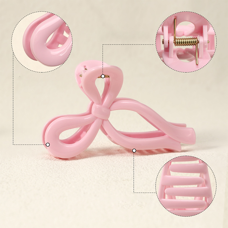 Bowknot Shiny Injected Plastic Hair Claw Clip
