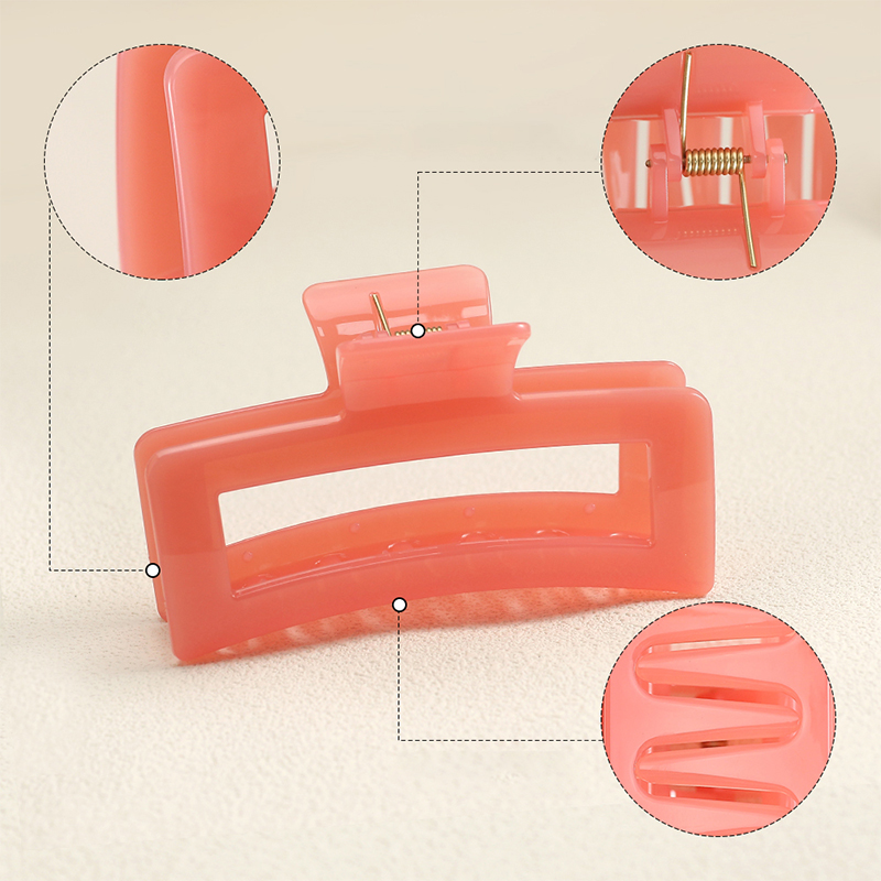 Rectangle Injected Plastic Hair Claw Clip
