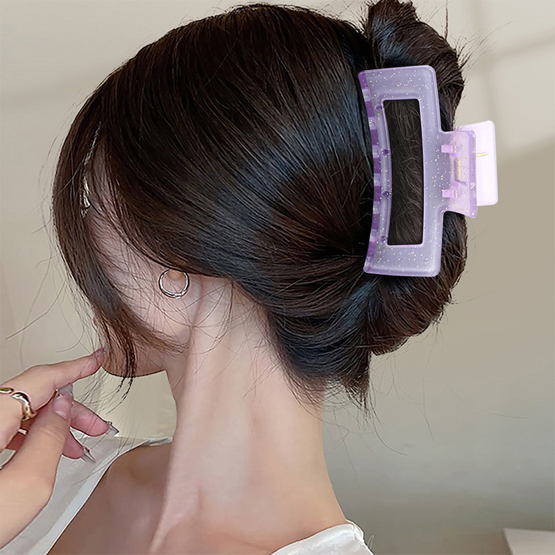 Rounded Rectangle Injected Plastic Hair Claw Clip