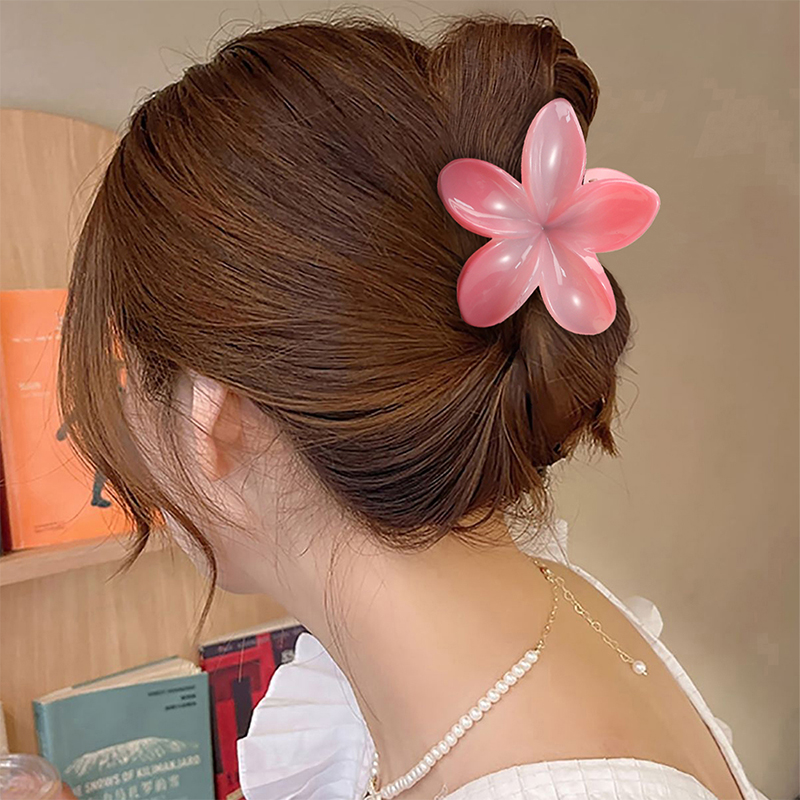 Plumeria Injected Plastic Hair Claw Clip