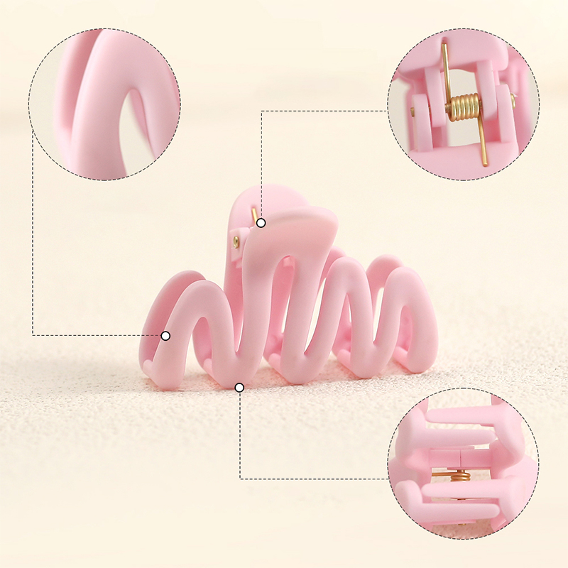 Curve Frosting Injected Plastic Hair Claw Clip