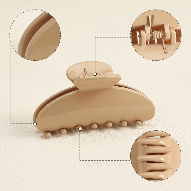 Long Fan-Shaped Injected Plastic Hair Claw Clip