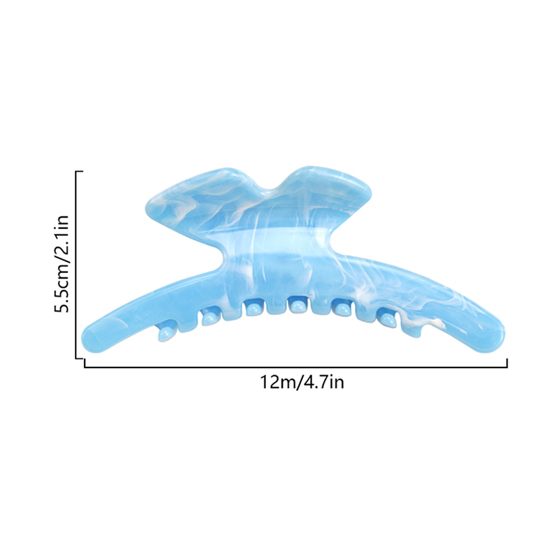 Plastic hair claw clip with long butterfly injection