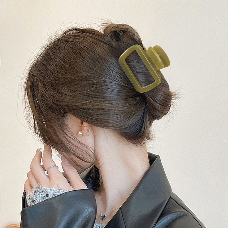 Rounded Trapezoid Injected Plastic Hair Claw Clip