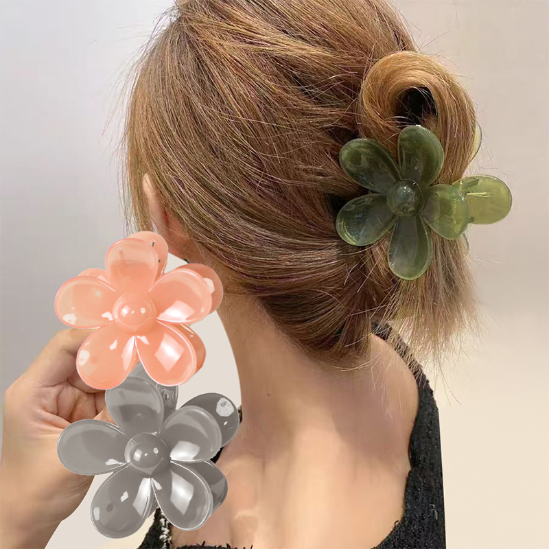 Five-Petal Flower Injected Plastic Hair Claw Clip