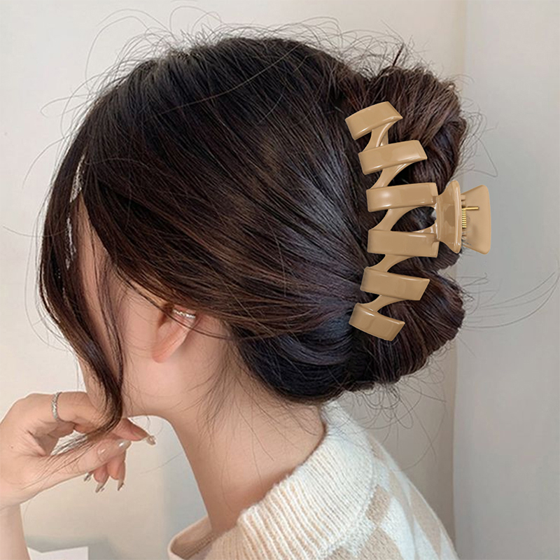 Wave Injected Plastic Hair Claw Clip