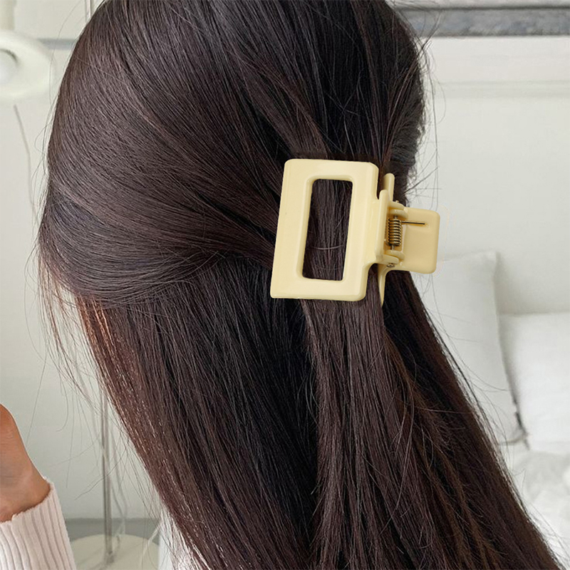 Square Injected Plastic Hair Claw Clip With Handle