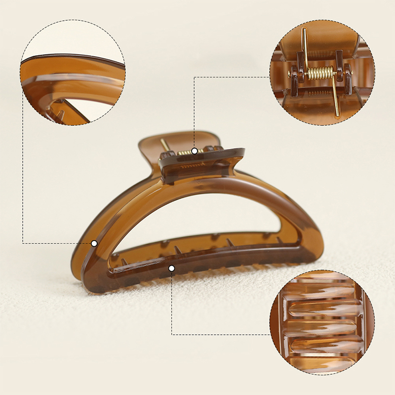 Semicircular Hollow Injected Plastic Hair Claw Clip