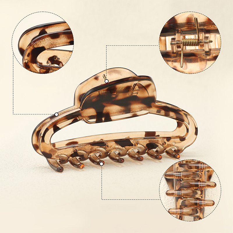 Oval Butto Injected Plastic Hair Claw Clip