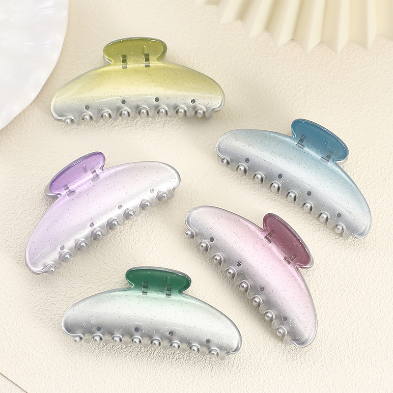 Long Fan-Shaped Injected Plastic Hair Claw Clip