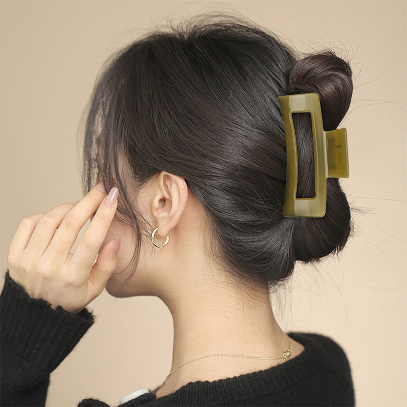 Rounded Rectangle Injected Plastic Hair Claw Clip