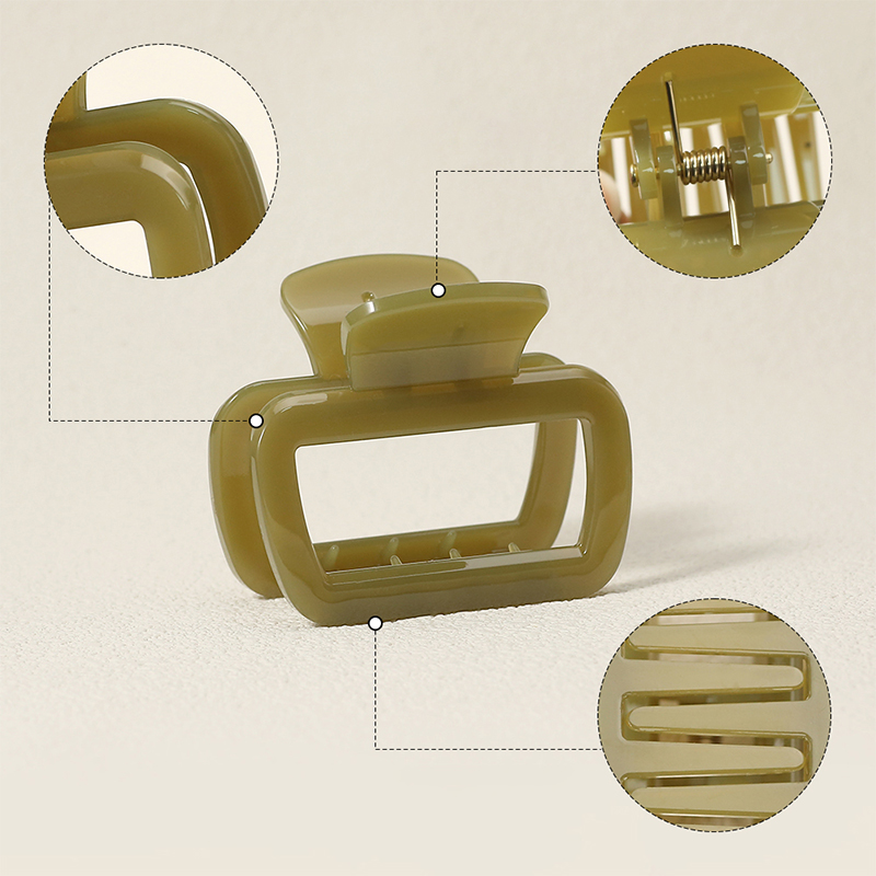 Rounded Trapezoid Injected Plastic Hair Claw Clip