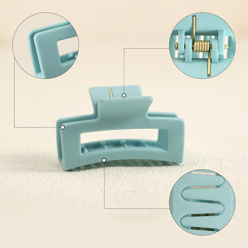  Square Clip Rubber Injected Plastic Hair Claw Clip