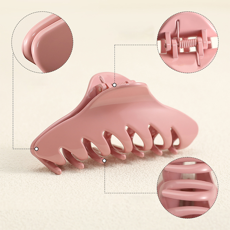 Helical Teeth Injected Plastic Hair Claw Clip